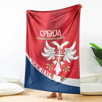 Custom Serbia Football Blanket Come On Ealges Coat Of Arms Style