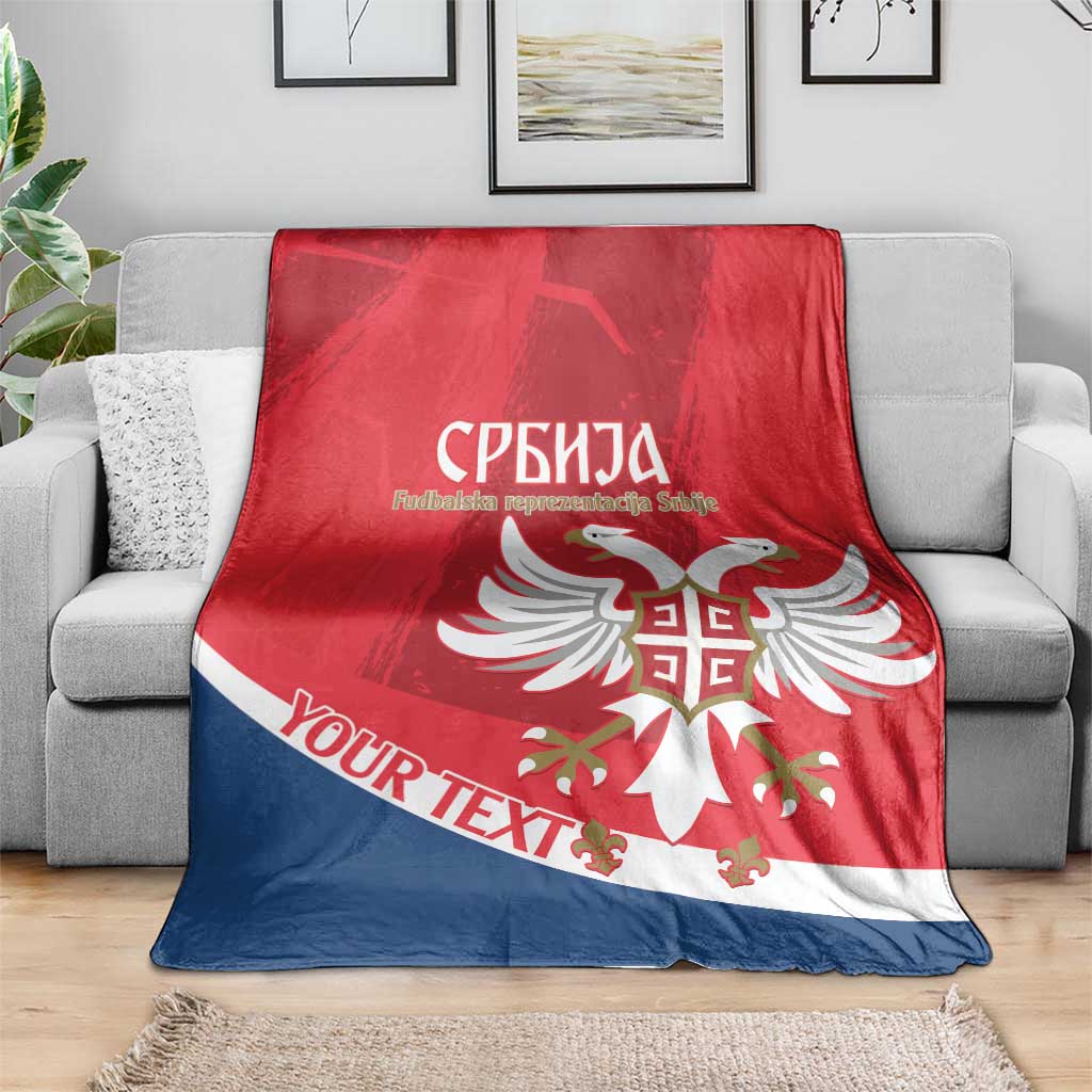 Custom Serbia Football Blanket Come On Ealges Coat Of Arms Style