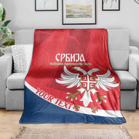 Custom Serbia Football Blanket Come On Ealges Coat Of Arms Style