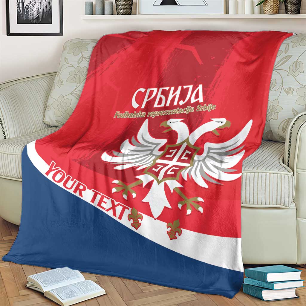 Custom Serbia Football Blanket Come On Ealges Coat Of Arms Style