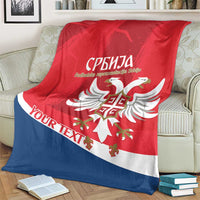 Custom Serbia Football Blanket Come On Ealges Coat Of Arms Style