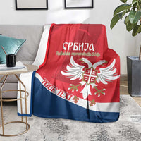 Custom Serbia Football Blanket Come On Ealges Coat Of Arms Style