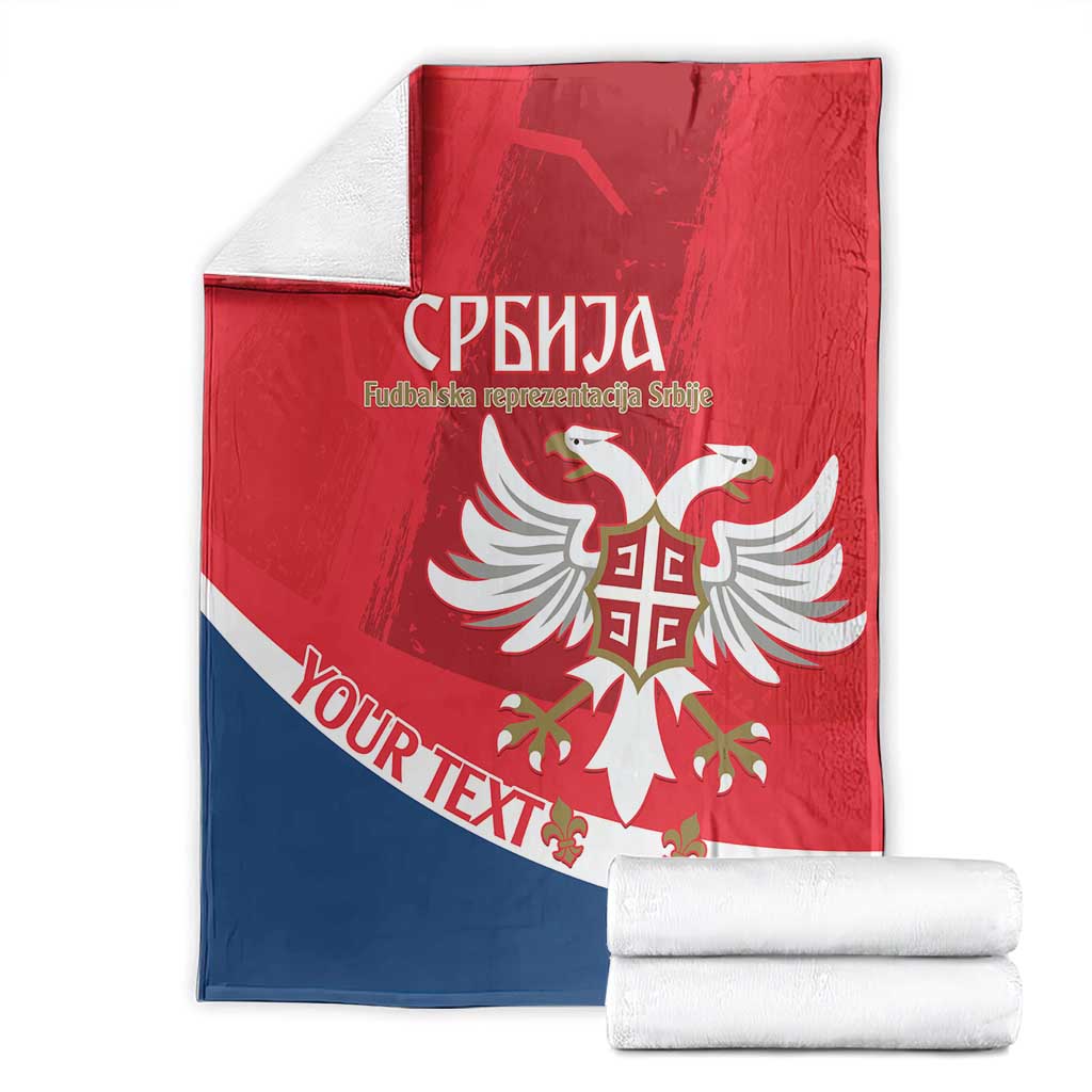 Custom Serbia Football Blanket Come On Ealges Coat Of Arms Style