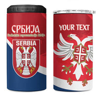 Custom Serbia Football 4 in 1 Can Cooler Tumbler Come On Ealges Coat Of Arms Style
