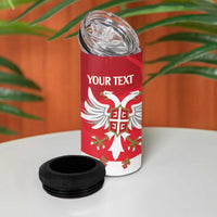 Custom Serbia Football 4 in 1 Can Cooler Tumbler Come On Ealges Coat Of Arms Style