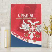 Custom Serbia Football Canvas Wall Art Come On Ealges Coat Of Arms Style