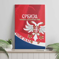Custom Serbia Football Canvas Wall Art Come On Ealges Coat Of Arms Style