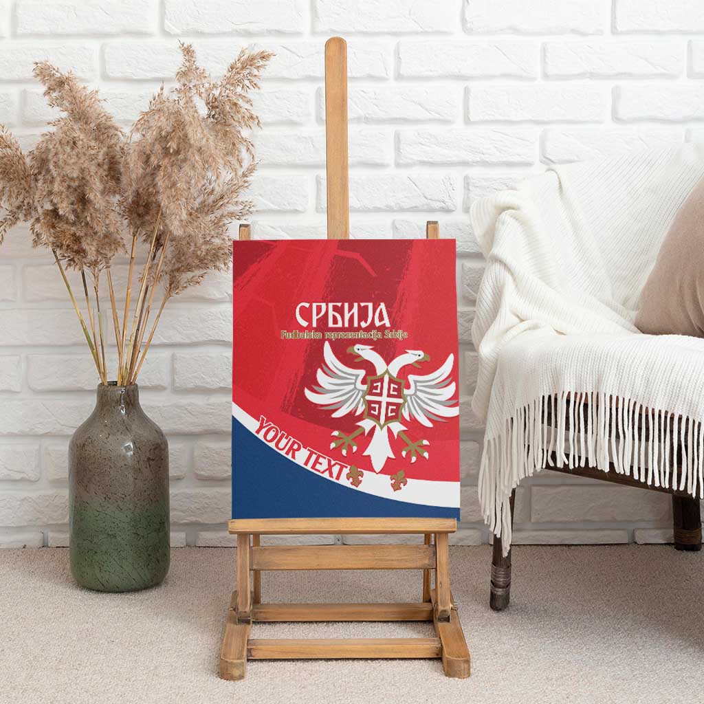 Custom Serbia Football Canvas Wall Art Come On Ealges Coat Of Arms Style