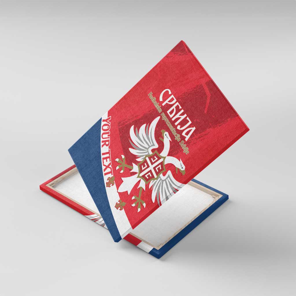 Custom Serbia Football Canvas Wall Art Come On Ealges Coat Of Arms Style