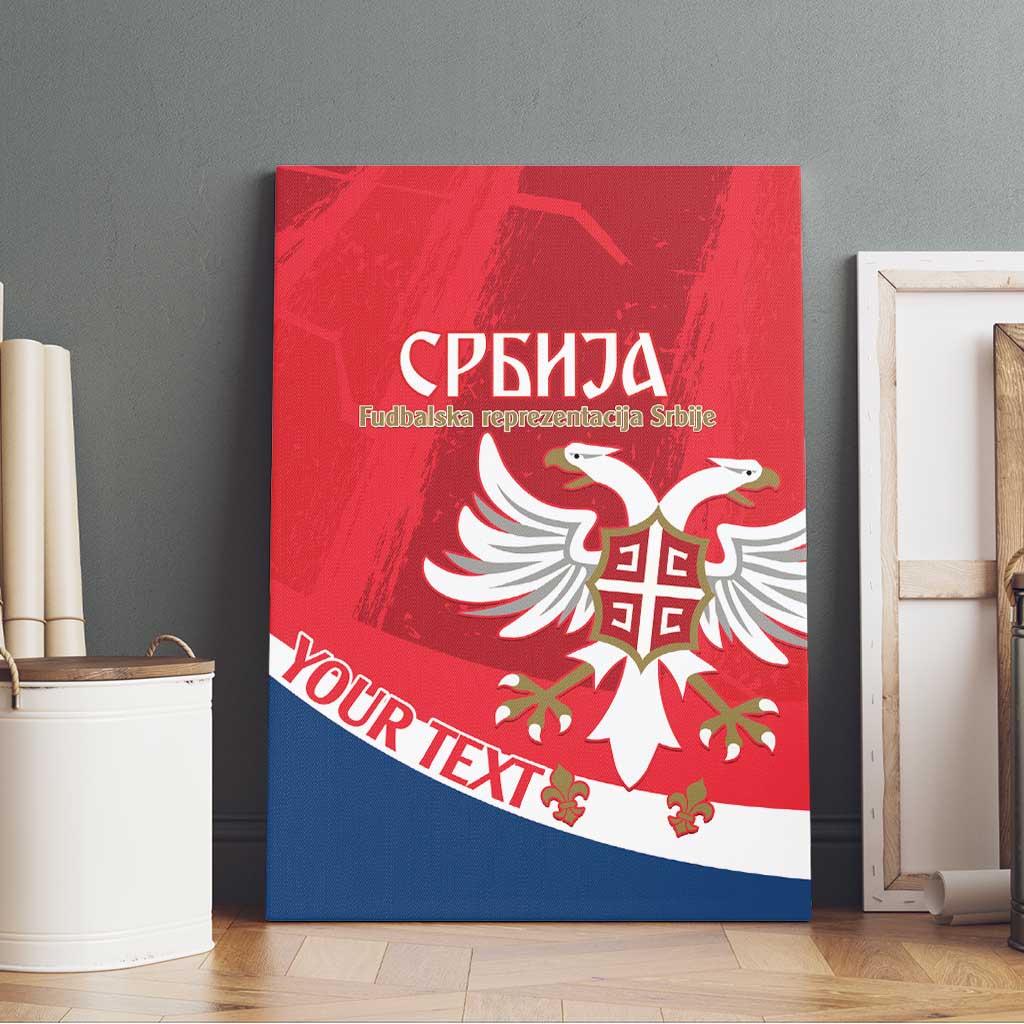 Custom Serbia Football Canvas Wall Art Come On Ealges Coat Of Arms Style