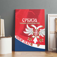 Custom Serbia Football Canvas Wall Art Come On Ealges Coat Of Arms Style