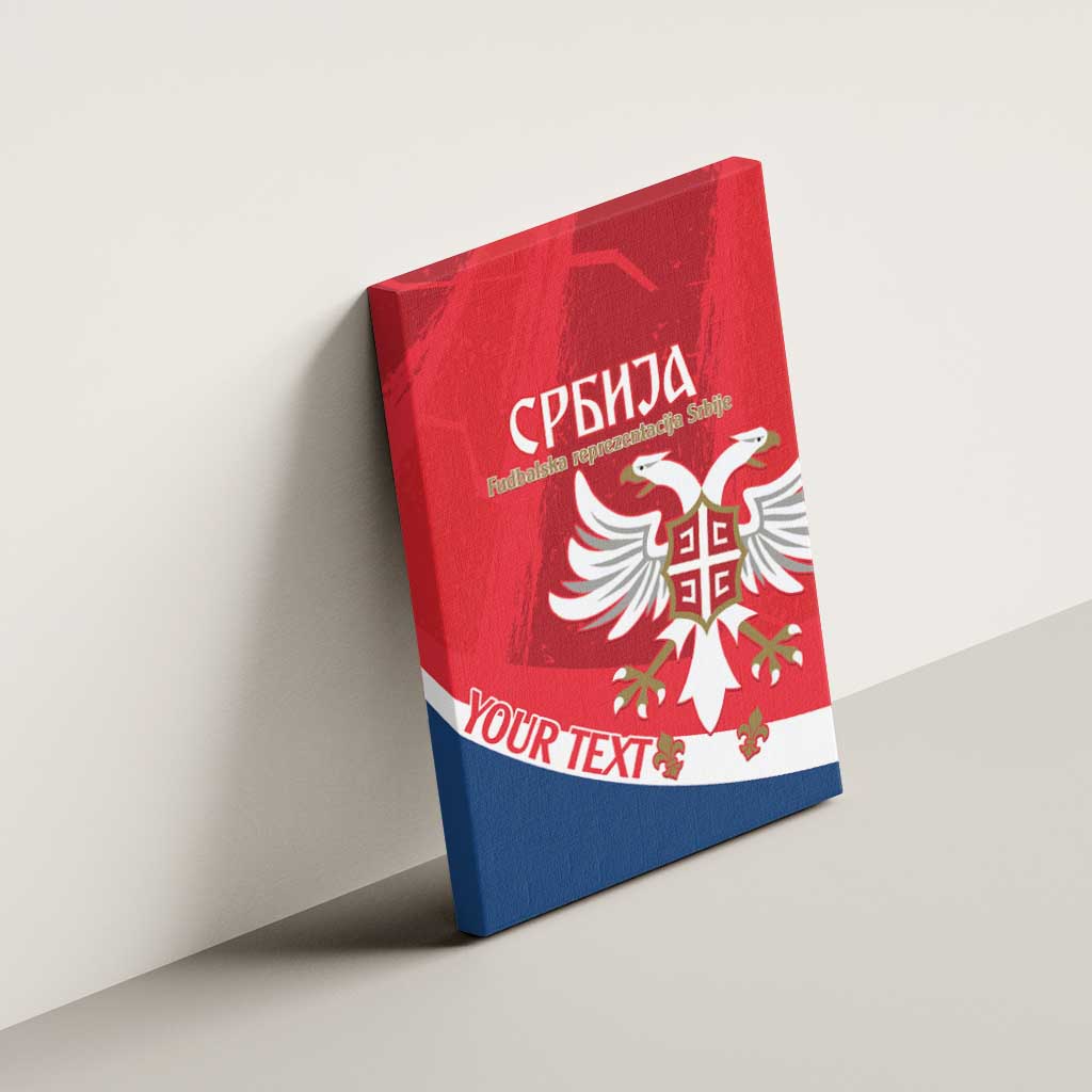 Custom Serbia Football Canvas Wall Art Come On Ealges Coat Of Arms Style