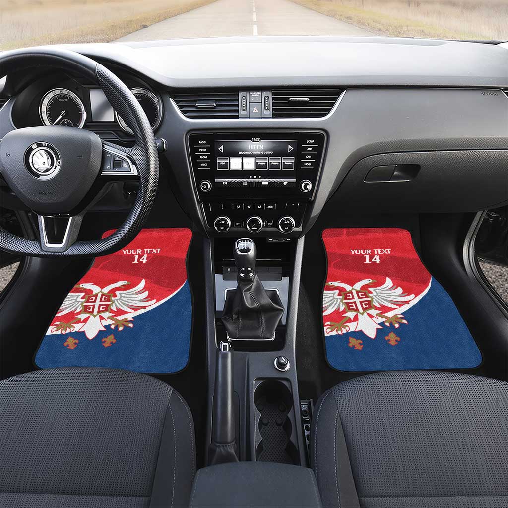Custom Serbia Football Car Mats Come On Ealges Coat Of Arms Style