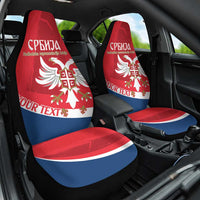 Custom Serbia Football Car Seat Cover Come On Ealges Coat Of Arms Style