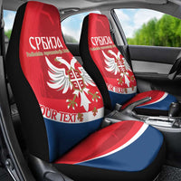 Custom Serbia Football Car Seat Cover Come On Ealges Coat Of Arms Style
