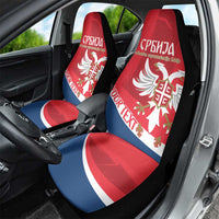 Custom Serbia Football Car Seat Cover Come On Ealges Coat Of Arms Style