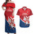 Custom Serbia Football Couples Matching Off Shoulder Maxi Dress and Hawaiian Shirt Come On Ealges Coat Of Arms Style