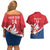Custom Serbia Football Couples Matching Off Shoulder Short Dress and Hawaiian Shirt Come On Ealges Coat Of Arms Style