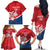 Custom Serbia Football Family Matching Off The Shoulder Long Sleeve Dress and Hawaiian Shirt Come On Ealges Coat Of Arms Style