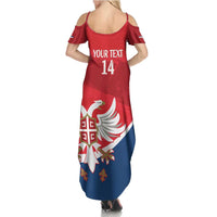 Custom Serbia Football Family Matching Summer Maxi Dress and Hawaiian Shirt Come On Ealges Coat Of Arms Style