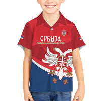 Custom Serbia Football Family Matching Summer Maxi Dress and Hawaiian Shirt Come On Ealges Coat Of Arms Style