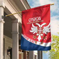 Custom Serbia Football Garden Flag Come On Ealges Coat Of Arms Style