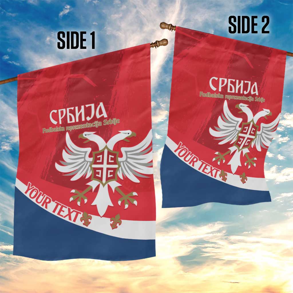 Custom Serbia Football Garden Flag Come On Ealges Coat Of Arms Style