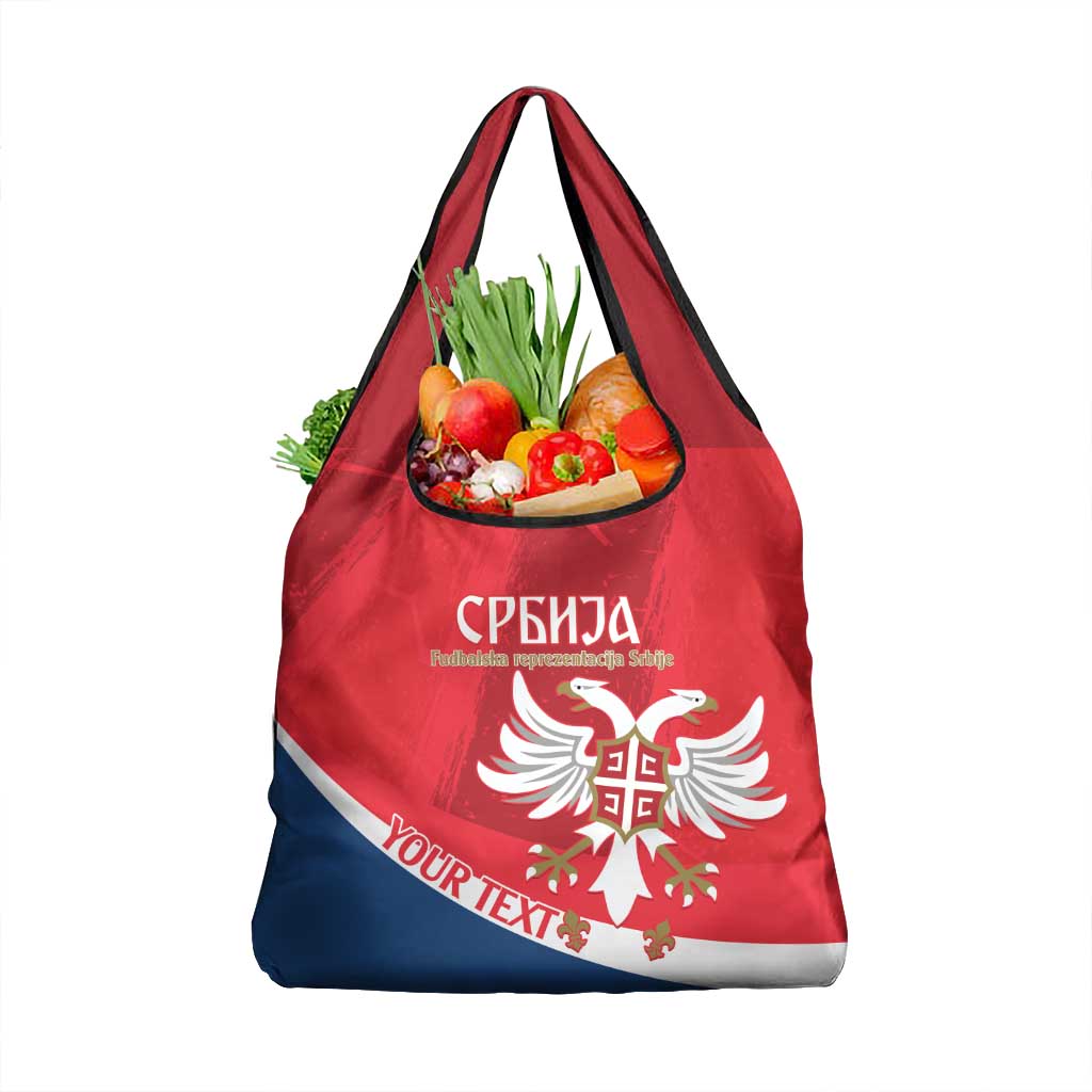 Custom Serbia Football Grocery Bag Come On Ealges Coat Of Arms Style