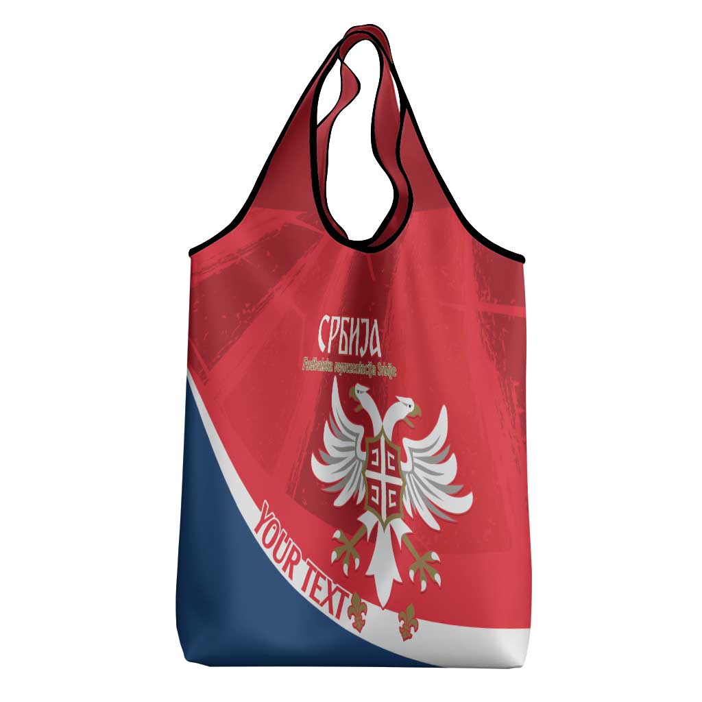 Custom Serbia Football Grocery Bag Come On Ealges Coat Of Arms Style
