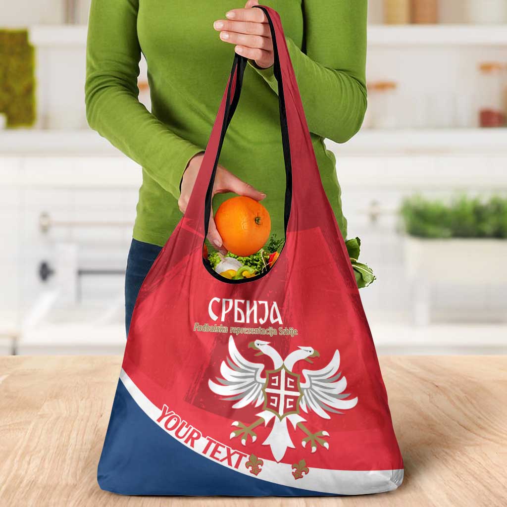Custom Serbia Football Grocery Bag Come On Ealges Coat Of Arms Style