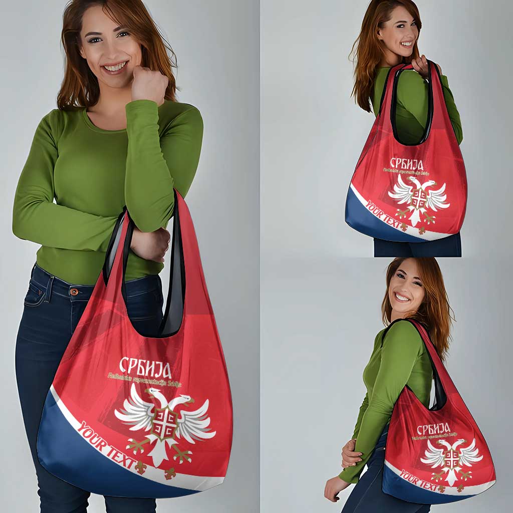 Custom Serbia Football Grocery Bag Come On Ealges Coat Of Arms Style