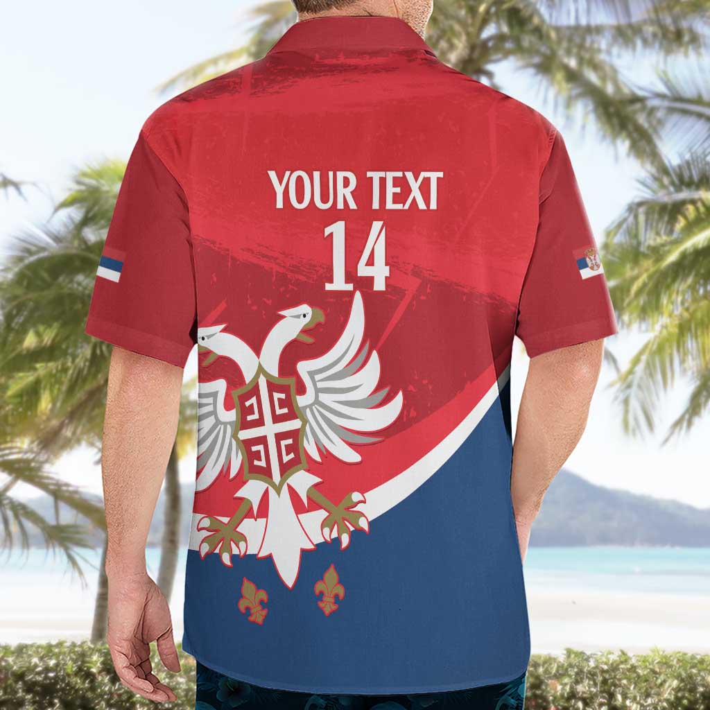 Custom Serbia Football Hawaiian Shirt Come On Ealges Coat Of Arms Style