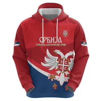 Custom Serbia Football Hoodie Come On Ealges Coat Of Arms Style