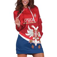Custom Serbia Football Hoodie Dress Come On Ealges Coat Of Arms Style