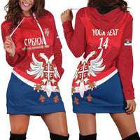 Custom Serbia Football Hoodie Dress Come On Ealges Coat Of Arms Style