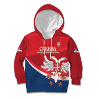 Custom Serbia Football Kid Hoodie Come On Ealges Coat Of Arms Style