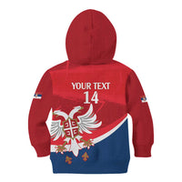 Custom Serbia Football Kid Hoodie Come On Ealges Coat Of Arms Style