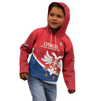 Custom Serbia Football Kid Hoodie Come On Ealges Coat Of Arms Style