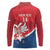 Custom Serbia Football Long Sleeve Polo Shirt Come On Ealges Coat Of Arms Style