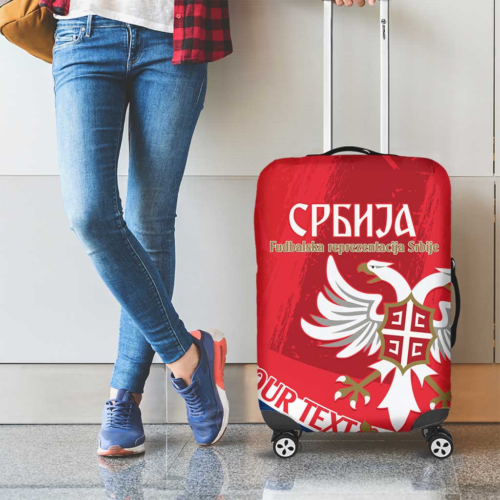 Custom Serbia Football Luggage Cover Come On Ealges Coat Of Arms Style