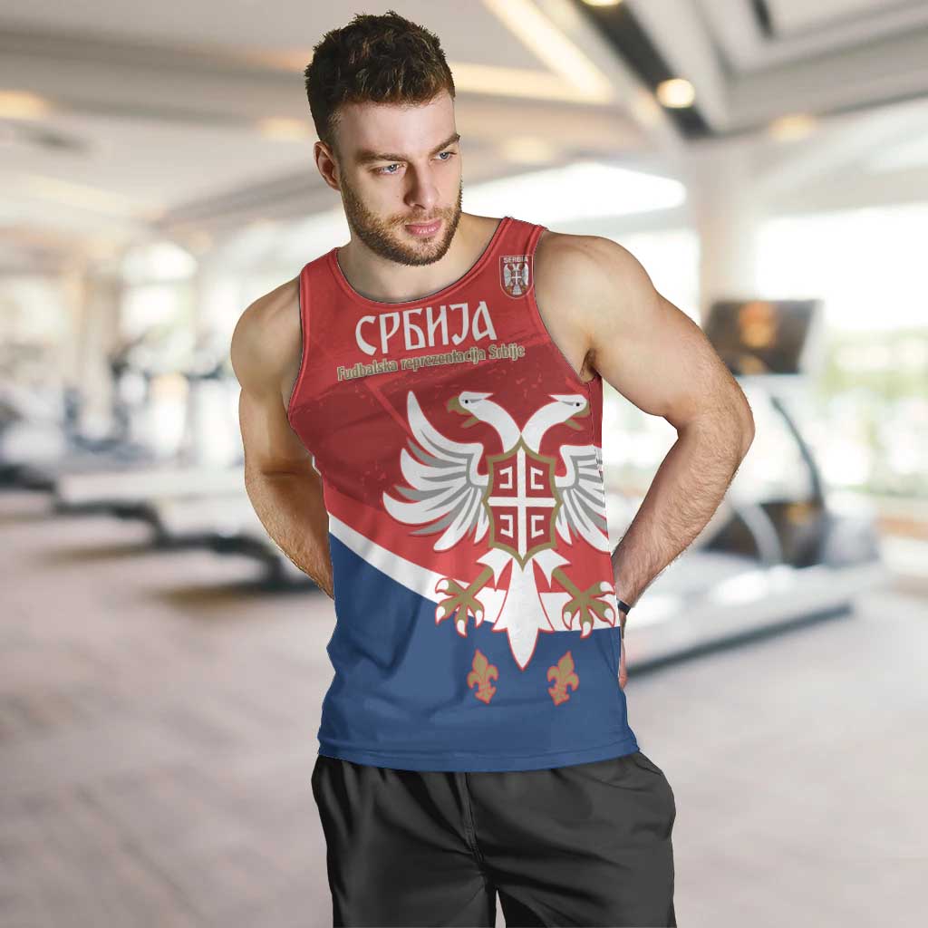 Custom Serbia Football Men Tank Top Come On Ealges Coat Of Arms Style
