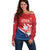 Custom Serbia Football Off Shoulder Sweater Come On Ealges Coat Of Arms Style