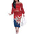 Custom Serbia Football Off The Shoulder Long Sleeve Dress Come On Ealges Coat Of Arms Style