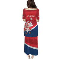 Custom Serbia Football Puletasi Come On Ealges Coat Of Arms Style
