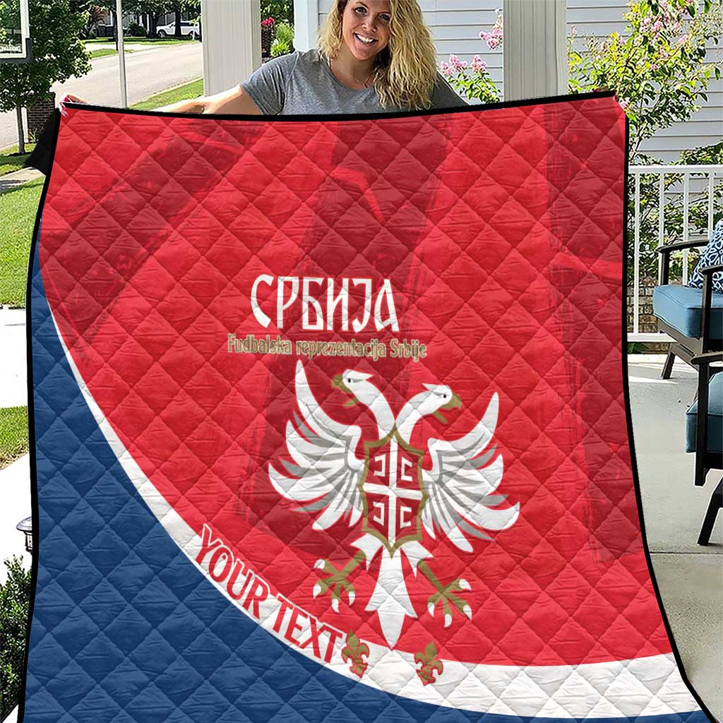 Custom Serbia Football Quilt Come On Ealges Coat Of Arms Style