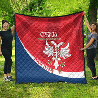 Custom Serbia Football Quilt Come On Ealges Coat Of Arms Style