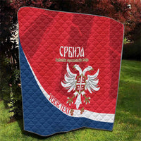 Custom Serbia Football Quilt Come On Ealges Coat Of Arms Style