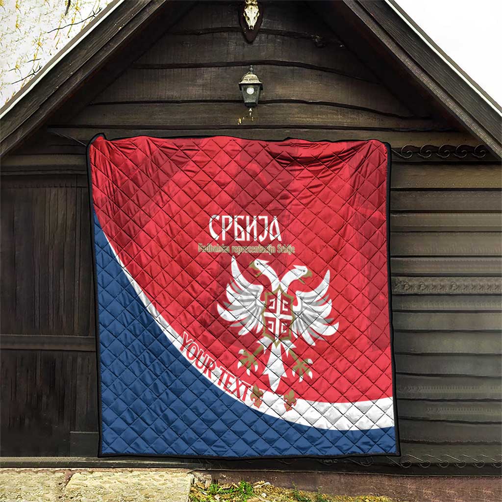 Custom Serbia Football Quilt Come On Ealges Coat Of Arms Style