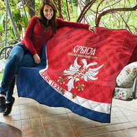 Custom Serbia Football Quilt Come On Ealges Coat Of Arms Style