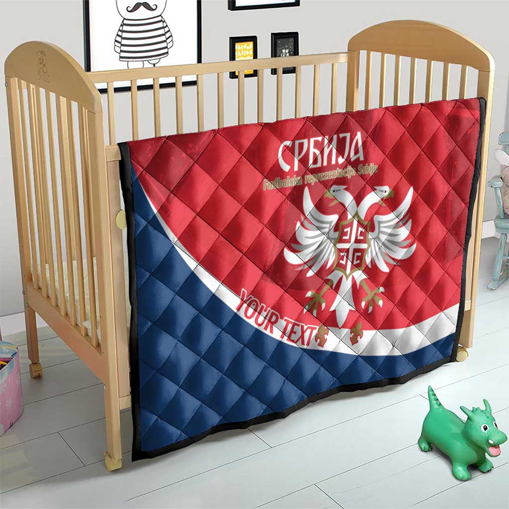 Custom Serbia Football Quilt Come On Ealges Coat Of Arms Style